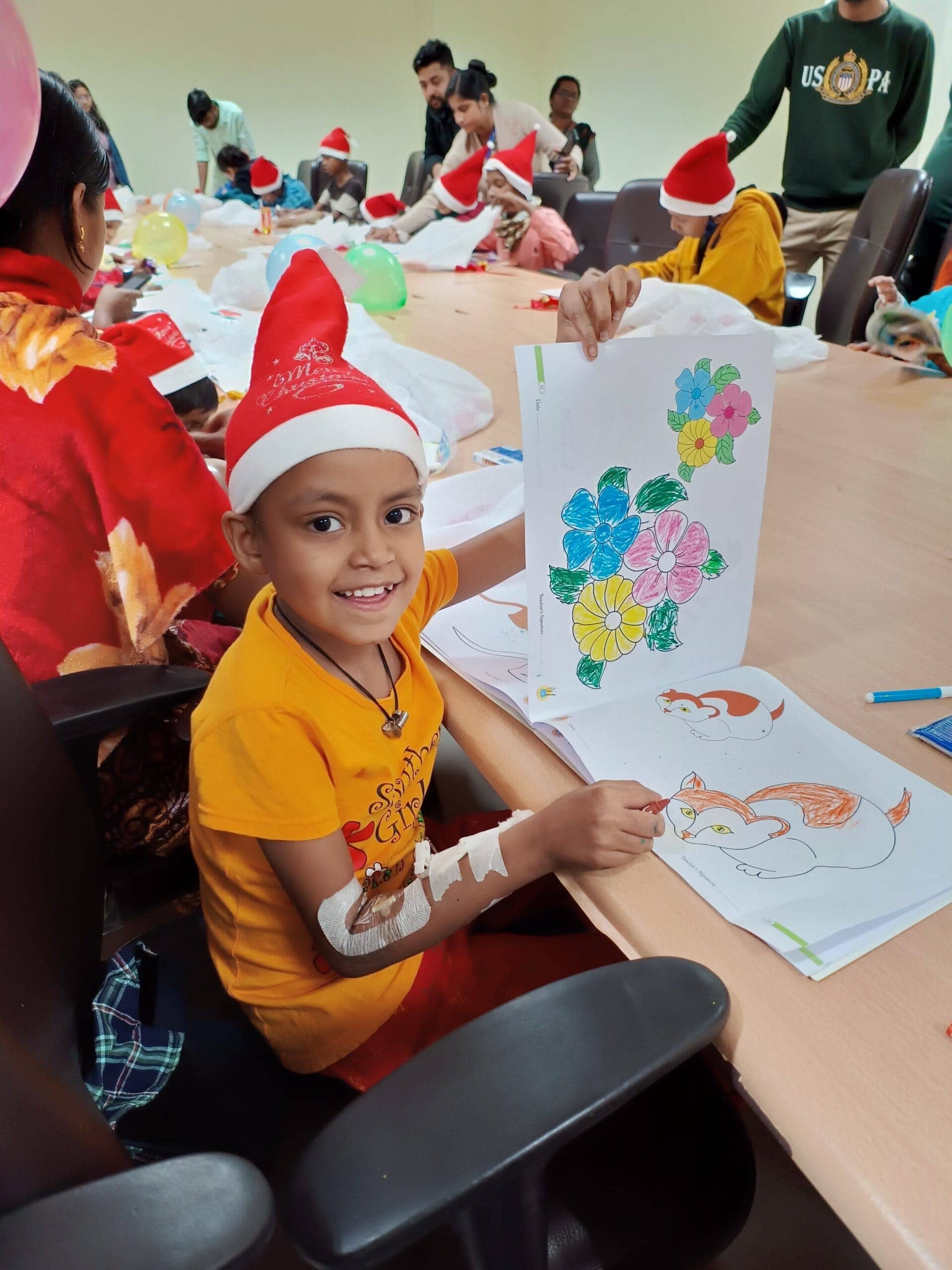 Volunteers distributing supplies during Project Amrit